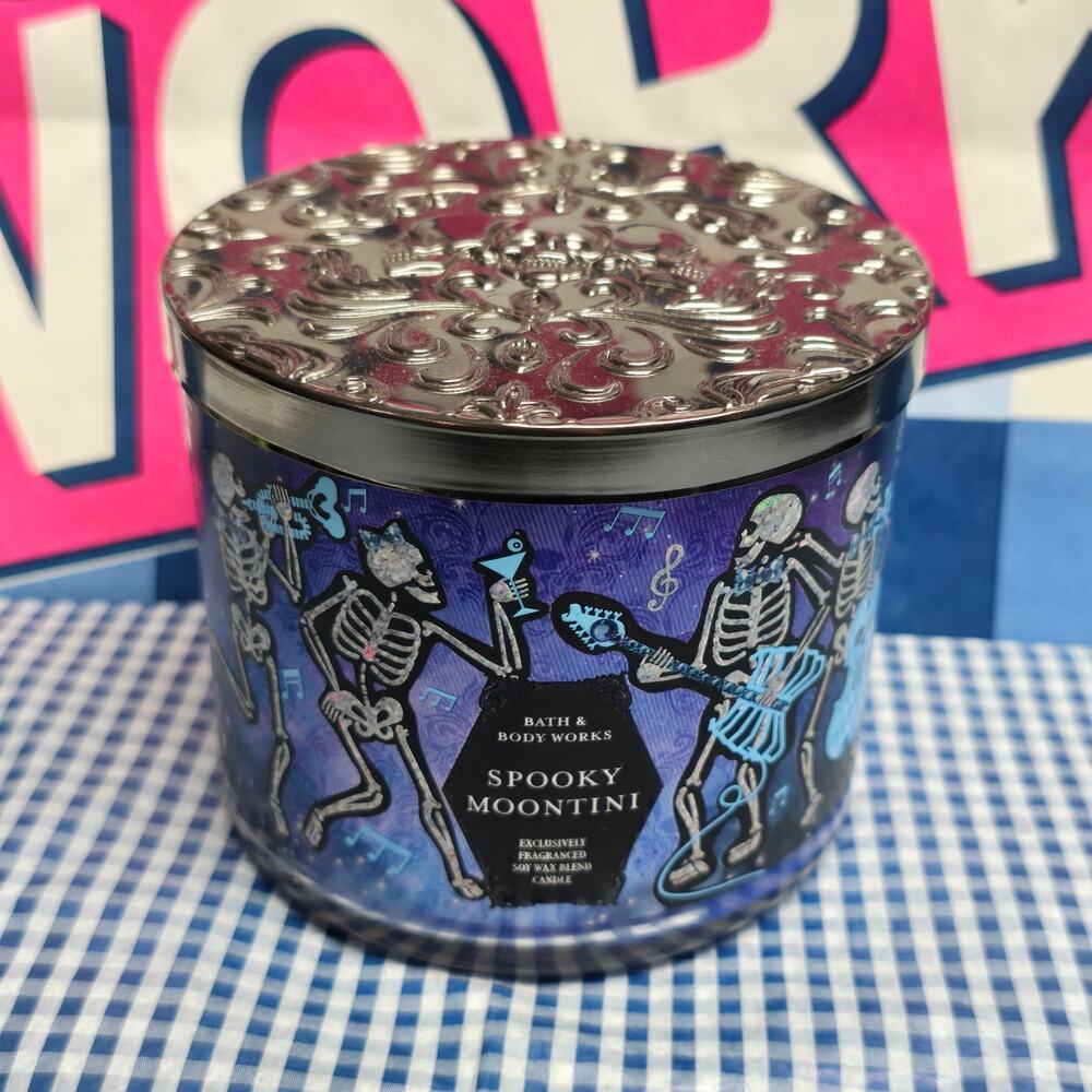 BBW Spooky Moontini Large 3 Wick Candle Home Fragrance Decor Halloween 2024